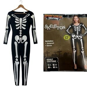 Spooktacular Creations Skeleton Womans Jumpsuit Only Glow In The Dark in Small